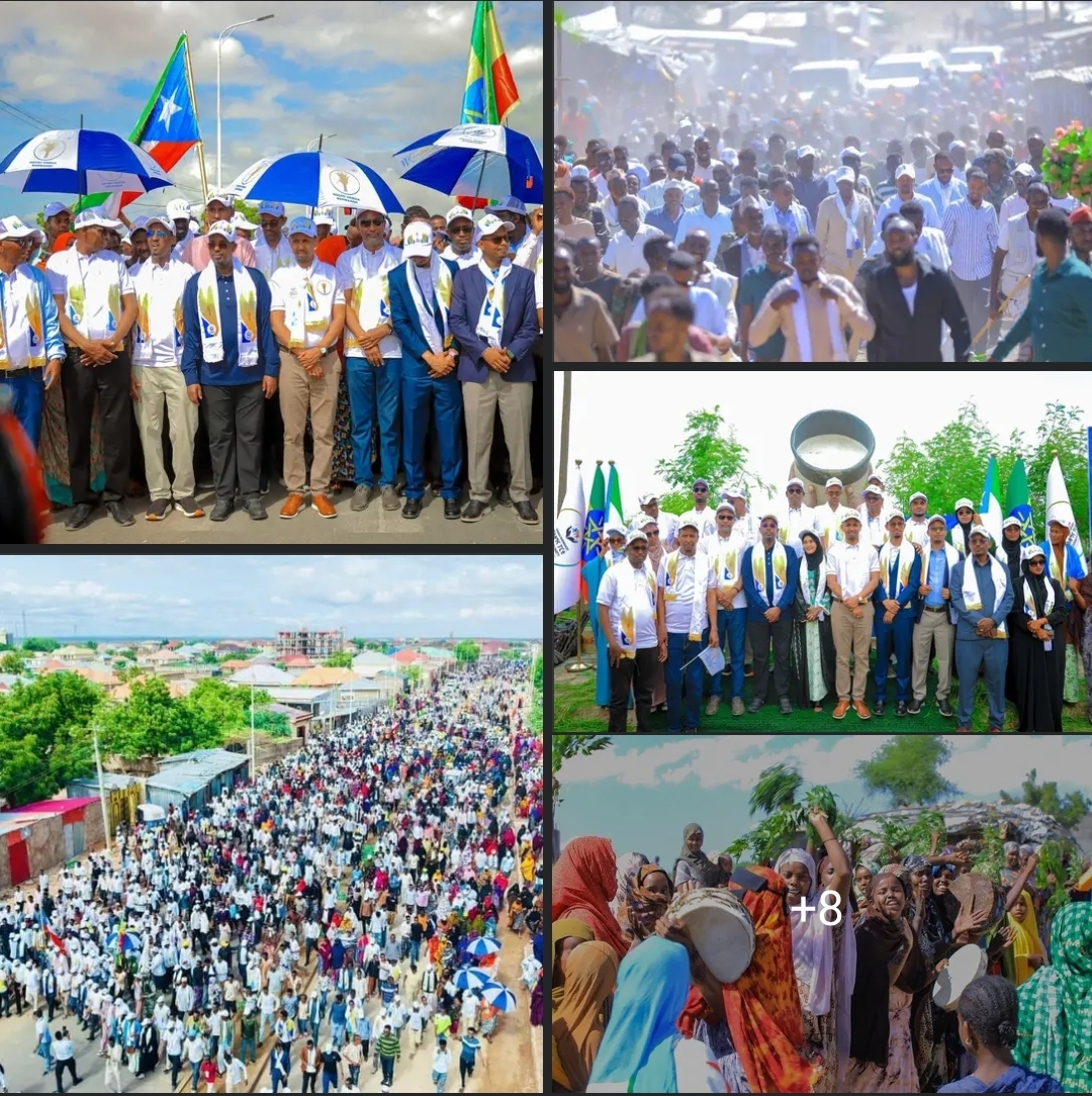 ኢትዮጵያን ወደ ተምሳሌት ሀገር!  ብልጽግና ፓርቲ "ኢትዮጵያን ወደ ተምሳሌት ሀገር!" በሚል መሪ ቃል በሶማሊ ክልል በተለያዩ አካባቢዎች እያካሄደ ያለው የምረጡኝ ዘመቻ በተለያዩ ዞኖች እና ከተሞች  በታላቅ ህዝባዊ ንቅናቄ ቀጥሏል